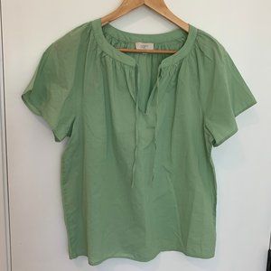 NWOT - LOFT Short Sleeve Cotton Blouse